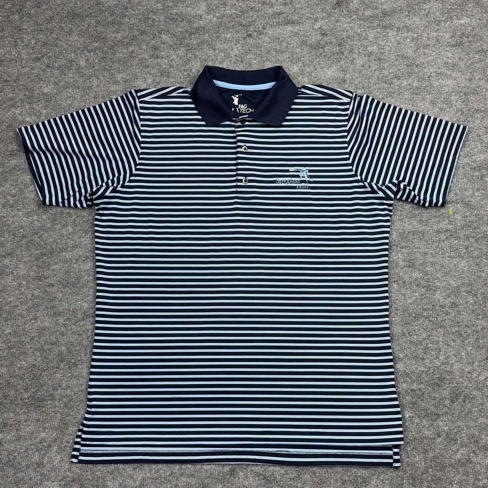 Spyglass Hill x Fairway & Greene Tech Men's Performance Polo Shirt Stripe Medium